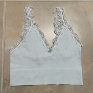 White Lace Trimming BOZZOLO Crop Top cami / tank top